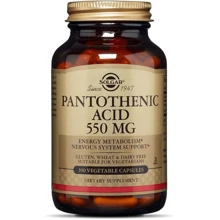 Solgar Pantothenic Acid 550 mg 100 caps Пантотеновакислота: Тип вітамін B