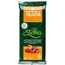 Шоколад Trapa Stevia молочний з мигдалем 75 г (DL17570): Вага, г 75