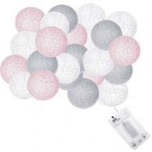 Гирлянда на батарейках Springos Cotton Balls 6 м 30 LED CL0061 Warm White: Тип Хлопковые шарики