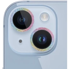 Защитное стекло для iPhone Epik Metal Sparkles Lilac/Rainbow for Camera iPhone 15 / 15 Plus: Тип защиты экрана на камеру