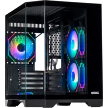 Корпус QUBE Crystal ARGB Black (CRYSTAL_GBNU3): Форм-фактор материнской платы MicroATX/Mini-ITX