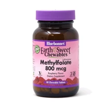 Bluebonnet Earth Sweet Chewables Methylfolate 800 mcg Метилфолат 90 жевательных таблеток: Тип Витамин B
