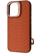 Чехол для iPhone Kajsa Snake Pattern with Magnetic Ring Brown for iPhone 16: Цвет коричневый