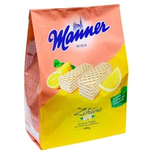 Вафли Manner Zitrone с лимонным кремом 400 г (9000331607207): Вес нетто 400 г