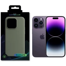 Чехол для iPhone Monblan Silicone Case MagSafe Olive for iPhone 14 Pro Max: Цвет зеленый