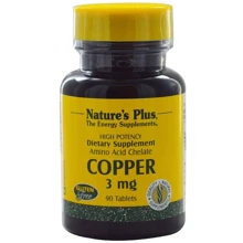 Natures Plus Copper 3 mg 90 tabs Медь: Тип Медь