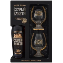 Коньяк Старый Кахети 7 years old 0.5л 40% + 2 бокала (PLK4860013086455): Объем, л 0.5