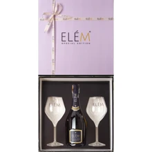 Вино игристое Elem Prosecco DOCG Valdobbiadene Superior белое брют 0.75 л + 2 бокала, подарочный набор (BWR6527): Объем, л 0.75