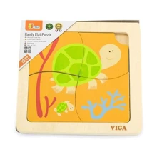 Дерев'яний міні-пазл Viga Toys Черепашки, 4 ел. (50143): Тип пазл
