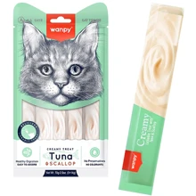 Лакомство для котов Wanpy Creamy Lickable Treats Tuna & Scallop тунец с морским гребешком жидкое 5х14 г 70 г: Вид Жидкая форма