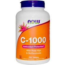 NOW Foods C-1000, With Rose Hips and Bioflavonoids Витамин С-1000 c шиповником и биофлавоноидами 250 таблеток: Тип Витамин C