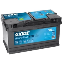 Exide EFB 6СТ-75 Євро (EL752): Ємність, Ач 75