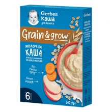 Каша молочная Gerber Овсяно-пшеничная с яблоками и морковью 240 г (1100417): Тип Каши молочные