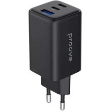 Зарядное устройство Proove Wall Charger 2xUSB-C+USB Pocket GaN 65W Black (WCPG65121201): Особенности Быстрая зарядка, USB-C, Power Delivery (PD)