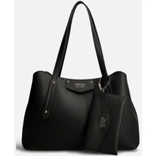 Жіноча сумка шоппер GUESS ECO BRENTON GIRLFRIEND SATCHEL чорна (HWEVG839009-BLA): Стать Женский