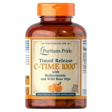 Puritan's Pride C-TIME 1000 with Rose Hips 1000 mg Витамин C с биофлавоноидами и шиповником 250 каплет: Тип Витамин C