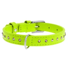 Нашийник для котів WAUDOG Glamour з клейовими стразами 9 ммx22-30 см салатовий (32545): undefined undefined