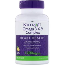 Natrol Omega 3-6-9 Complex 1,200 mg 90 Softgels Lemon Flavor Комплекс Омега 3-6-9: Тип Омега 3-6-9