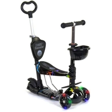 Самокат детский 5 в 1 Best Scooter черный (35110): Количество колес 3