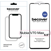 BeCover Tempered Glass 10D Black for Nubia V70 Max (713557): undefined undefined