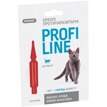 Капли на холку ProVET Profiline для котов до 4 кг 1 пипетка 0.5 мл (4823082431137): Тип Капли
