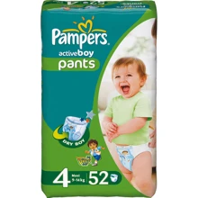 Подгузники-трусики Pampers Active Boy Maxi (9-14 кг) Джамбо 52шт (4015400255420): Тип Подгузники-трусики