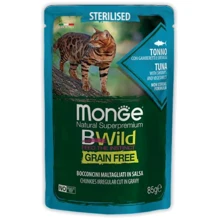 Вологий корм беззерновий Monge BWild Grain Free Wet Tuna з Shrimp Sterilized Adult Cat тунець з креветками та овочами 85 г (70012799): Тип Влажный корм
