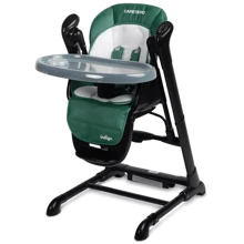 Кресло-качалка + стульчик для кормления Caretero INDIGO Black Green (Hnrt_4857): Тип трансформер