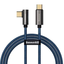 Кабель Baseus Cable USB-C to USB-C Legend Elbow 100W 1m Blue (CACS000603): Тип USB-C - USB-C