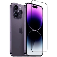 Защитное стекло для iPhone ZK Premium Tempered Glass Silk Printing Full Screen 2.5D HD 0.26mm Black for iPhone 14 Pro Max: Тип защиты экрана на экран