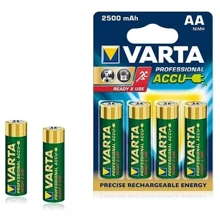 Varta AA 2500mAh NiMh 4pcs Professional (05716101404): Емкость 2500 мАч