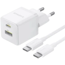 Зарядное устройство Baseus Wall Charger Palm USB-C+USB 30W White with USB-C Cable (P1011160A213-01): Особенности Power Delivery (PD), Быстрая зарядка, USB-C