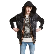 Куртка H & M 4476695 46 чорна демісезон з капюшоном: Вид куртки