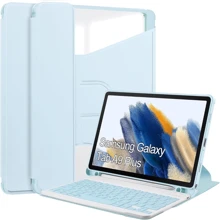 Аксессуар для планшетных ПК BeCover Case Rotatable Smart Keyboard Light Blue for Samsung Galaxy Tab A9 Plus SM-X210/SM-X215/SM-X216 (710332): Цвет голубой