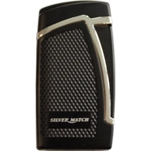 Зажигалка Silver Match SM BOWROAD DBL BLUEFLAME LIGHTER с двойным турбопламенем Черная с серебристым (40674273BLSL): Производитель Silver Match