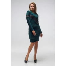 Платье FLFashion Махаон ТПМ 2812 50-52 зеленое повседневное до середины бедра: Состав Полиэстер