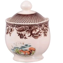 Сахарница Claytan Ceramics с крышкой Охота 370 мл (910-038): Цвет бежевый