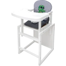Стульчик-трансформер Babyroom Пеппи-240 белый серый / графит (крокодил) (681009): Тип трансформер
