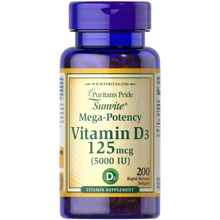 Puritan's Pride Vitamin D3 5000 IU 200 Softgels Витамин D3: Тип Витамин D