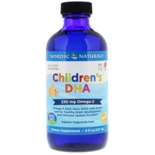 Nordic Naturals Children's DHA 530 mg 8 fl oz (237 ml) Strawberry Рыбий жир (жидкий) для детей со вкусом клубники: Тип Омега 3