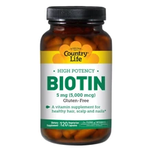 Country Life High Potency Biotin 5 mg 120 caps Концентрированный биотин (В7): Тип Витамин B