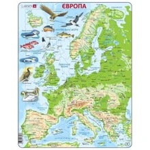 Пазл рамка-вкладиш LARSEN Карта Європи з тваринами, серія МАКСІ K70-UA: Виробник Larsen