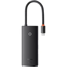 Адаптер Baseus Adapter Lite Series USB-C to 2хUSB3.0+USB-C+HDMI+SD Black (WKQX050101): Колір черный