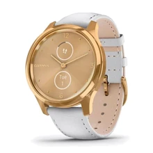 Смарт-годинник Garmin Vivomove Luxe 24K Gold PVD Stainless Steel Case with White Italian Leather Band (010-02241-08): Виробник Garmin
