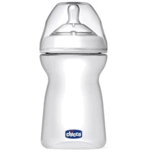 Пляшка пластикова Chicco Natural Feeling 330мл. соска силіконова 6+ швидкий потік (80737.00.50): Матеріал пластик