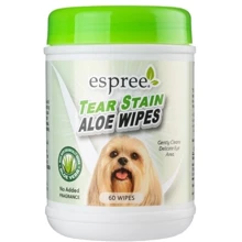 Салфетки Espree Aloe Tear Stain Wipes для удаления слезных пятен у собак 60 шт (e01278): Тип средства Салфетки