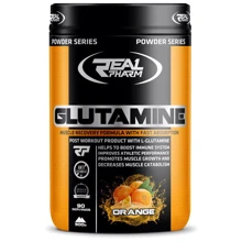 Аминокислота для спорта Real Pharm Glutamine 500 g /90 servings/ Orange: Вкус Апельсин