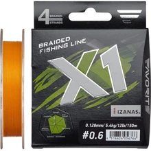 Шнур Favorite X1 PE 4x 150m (orange) #0.6/0.128mm 12lb/5.4kg (1693.11.18): Тип Шнур