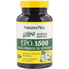 Nature's Plus Ultra EPO 1500 Maximum Potency 60 Softgels Масло вечірньої примули: Тип Масло вечірньої примули