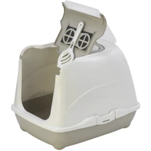Туалет Moderna Flip Cat для кошек с откидной крышкой, 50х39х37 см серый (C230330): Вид Закрытый
